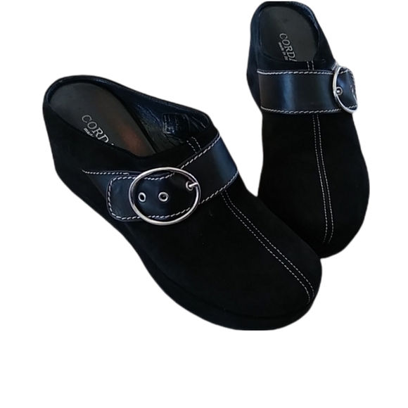 Cordani Shoes - Cordani Italy Suede Buckle Wedge Slip on Mule Clog Size 8